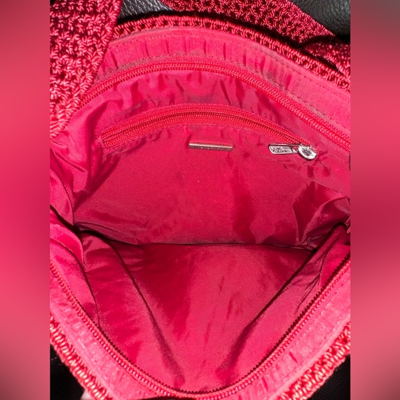 The Sak Crochet Knit Shoulder Crossbody Bag Crimson Red EUC 90s Y2K Style - Picture 6 of 8